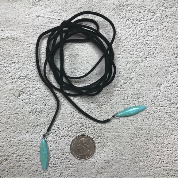 ⚜️[𝟯/$𝟭𝟴]⚜️Black Long Suede Simple Necklace NEW - Picture 4 of 10